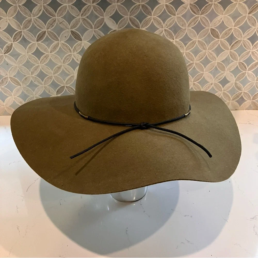 Vintage Scala Collezione Floppy Wide Brown Green Floppy Brim Hat 100% Wool OS - Picture 3 of 11